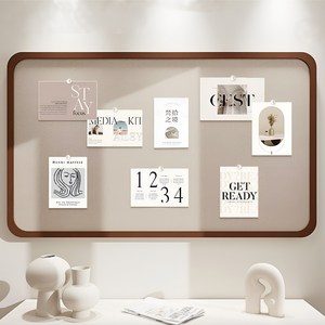 리브썸 무타공 부착식 게시판 알림판 펠트보드 어린이집 회사 학교, 브라운, 나무