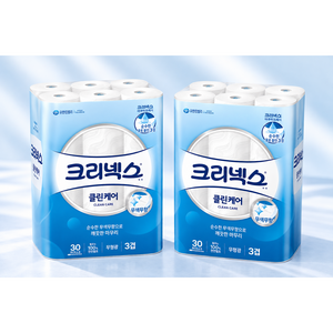 크리넥스 클린케어 롤화장지 3겹, 25m, 30개입, 2개