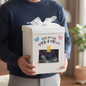 로즐리홀리데이 젠더리빌 풍선 박스 DIY 미니 성별이벤트, 1개, 남자+여자