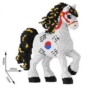 체리닷컴 귀여운 동물 친구들 디폼블럭 나노블록 모음 대형, 화이트 말, 1개