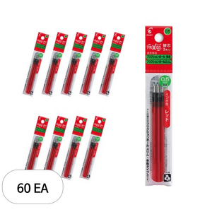 파이롯트 프릭션 다색 슬림펜 전용 리필심 0.5mm 3p LFBTRF30EF, 레드, 60개