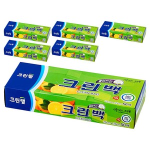 크린랩 크린백 25cm x 35cm, 중(M), 50개입, 6개