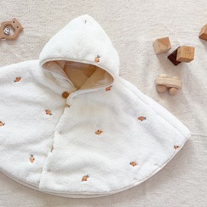 마롤로뜨 극세사 아기띠워머 아기 망토 블랭킷 후드 담요 겨울옷, 벨보아망토블랭킷_캐롯로뜨