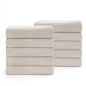 Cottmi 프리미엄 호텔 타월 150g 먼지없는 수건 10장 뛰어난 흡수력 빠른 건조, 오트, 10개