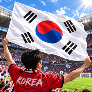 슈아인 응원용 대형 태극기, 혼합색상, 1개