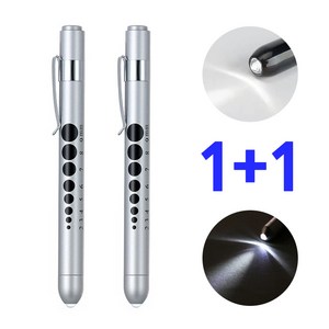 동공펜 LED 라이트펜 2p 모음 간호사 군인 군대 훈련소 불빛 볼펜 후레쉬 펜 네오널스, 2개, 실버_실버 모음