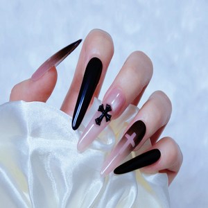 SEVEN NAILS 새벽기도 글루온네일 롱 스틀레토, 1세트, M