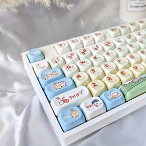차맥스 귀여운 기계식 키보드 키캡 한글 영문 각인 PBT 염료승화캐릭터 키캡, 하치와레, 1개