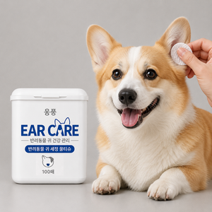 융풍 강아지 고양이 귀청소 패드 무알콜 반려동물 귀세정 물티슈 이어클리너 100매, 1개, 0.1L