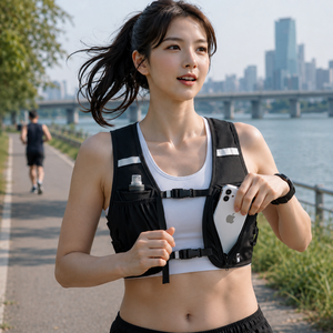 모던셀렉 트레일러닝 초밀착 러닝조끼, 1개, 블랙