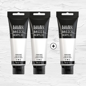 [2+1] 리퀴텍스 베이직 아크릴물감 118ml (432 티타늄화이트), 단품, 1색