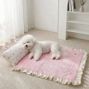 WHH 여름 시원함 오래 지속되는 강아지 쿨매트 고양이 방석, 1개, 핑크색