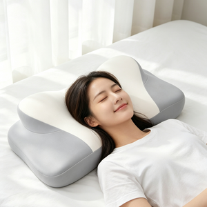 JoySmile 메모리폼 경추베개 인체공학 목편한 수면베개 목지지, 화이트, 1개