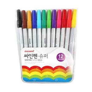 모나미 사인펜 슈퍼, 12색, 2개