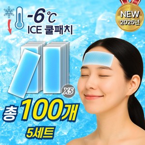 루베코 시원한 쿨패치 아이스 냉각시트 쿨팩, 100개