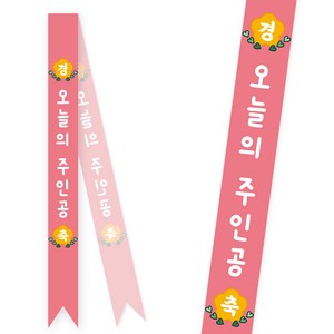 솔메이드 생일 어깨띠 파티 소품 오늘의주인공 축하 승진 44종, 베이직-핑크(고정형)