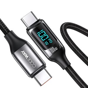 코드웨이 디스플레이 PD 100W C타입-C타입 초 고속충전 케이블, 2m, 블랙, 1개