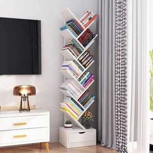 하루꿈 DIY 책장 모던 디자인 거실 책꽂이 스탠딩 나무 서재 책장 잡지꽃이, 화이트