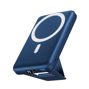 Podoru 맥세이프 무선 10000mAh 고속충전 PD22.5W 보조배터리 대용량 QC3.0 휴대용 거치대, 네이비