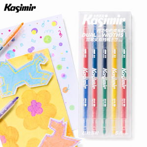 Kasimir 트원 형광펜 세트10색 겹쳐쓰기 가능, 1팩, 비비드 파티