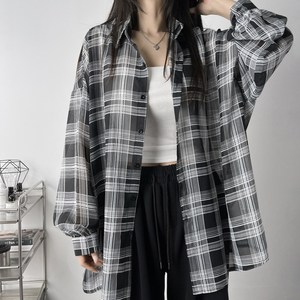 레이디스룸 [살탐방지~3XL] 여리 쿨링 왕박시 링클프리 오버핏 긴팔 체크 셔츠 남방 남녀공용 골드박스 특가