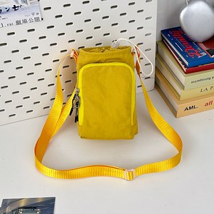 물병 크로스백 등산 트래킹 텀블러 가방 주머니 나일론 방수, 1개, 머스터드