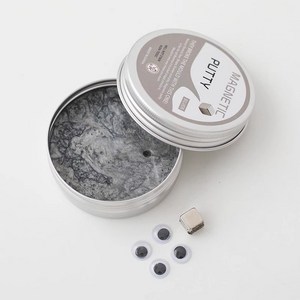 신기한 액체괴물 자석 슬라임 유체 매직 마그네틱 클레이 감압 완구 액체자석장난감 슬라임 개학 선물 실리콘 재질 (장식용 작은 안경 렌즈를 함께 제공), 마그네틱 그레이 [1개] [자석+눈 보내기], 1개, 60g