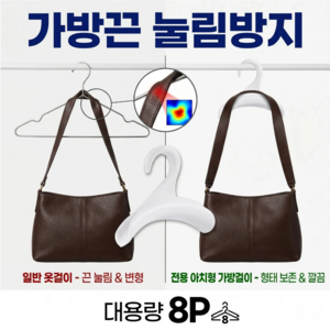 리빙코어제닉 아치형 가방걸이 8P 가방정리걸이 모자걸이 스카프걸이 옷장정리 수납걸이, 8개, 화이트