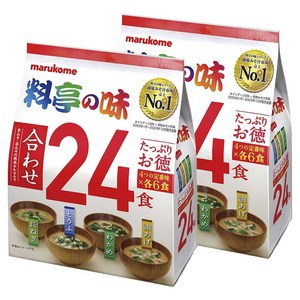 마루코메 미소시루 료테이노아지 요정의 맛 24식 즉석식품 된장국, 2개 골드박스 특가