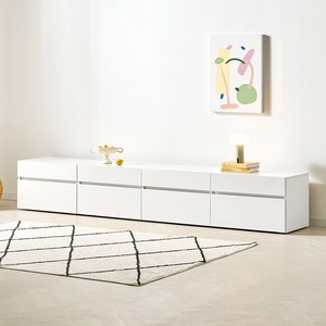 텐더 LPM 600/1200/1800 높은 거실장 티비다이 tv장 수납장, 05. 높은 거실장 세트_화이트