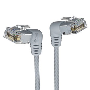 벤션 CAT6A UTP 360도 회전꺽임형 울트라슬림 초고속 기가 랜선 그레이 IBOH, 1m, 1개