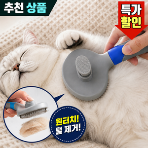 안아픈 고양이 강아지 빗 애견 브러쉬 털 제거기, 블루, 1개