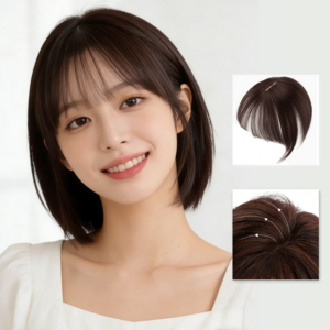 Norah 여성 시스루뱅 앞머리 가발피스 내츄럴 볼륨 부분가발, 1개, 브라운