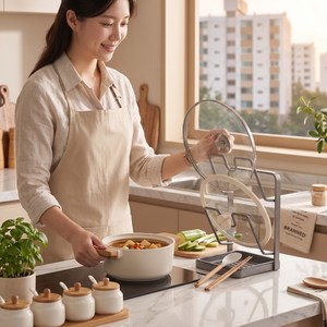 픽앤연구소 냄비뚜껑 거치대 국자 받침, 1세트, 딥그레이