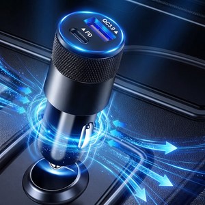 BuddhiGear 미니 메탈 차량용 충전기 PD30W LED 듀얼포트 C타입, 블랙, XGZ-F4S