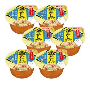 [오늘까까] 이나바 금빛 육수 고양이 컵 간식, 혼합맛(닭가슴살/가츠오부시), 70g, 6개