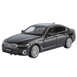 마이카 다이캐스트 합금 1:24 BMW 530Li 롱바디 세단 자동차 모형 피규어 장식 선물, 1개, 색상_블랙