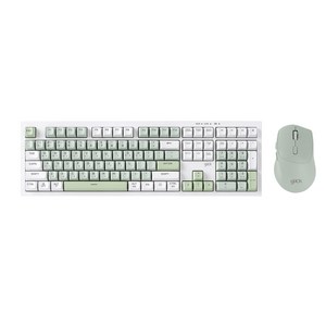 지클릭커 오피스프로 WMK50 사일런스 M 무소음 무선 블루투스 108 키보드 마우스 세트, 일반형, 그린위치RC2, WMK50 108키