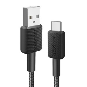 앤커 322 USB A타입-C타입 고속 충전케이블, 블랙, 1개