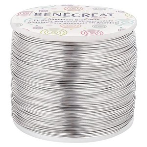 원형 알루미늄 공예 와이어 컬러 235000x0.8mm 손공예 제작 재료 주얼리 분재 공예품 DIY, 라이트 그레이, 1개