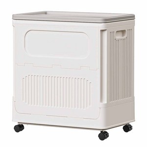 수납하마 대용량 접이식 리빙박스 123L 정리함 멀티수납 간편이동바퀴, 화이트, 1개
