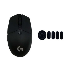 로지텍 G304 LIGHTSPEED 게이밍 무선 마우스 M-R0071 + 피트 세트, 블랙(마우스)
