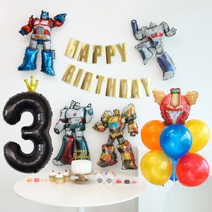 헬로 카봇 로봇 풍선 생일파티세트, 골드3, 골드3, 1개