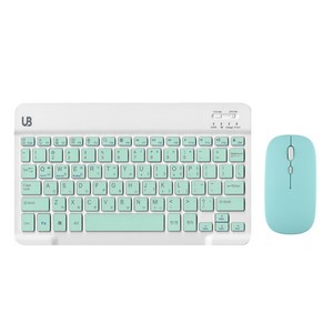 UB BK1 블루투스 무선 키보드+마우스 세트, 텐키리스, 그린 미디움, BK 1