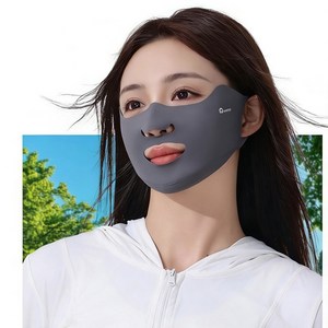 아이스 실크 마스크 자외선 차단 UPF50+ 통기성 가벼운 야외 운동 러닝 마스크