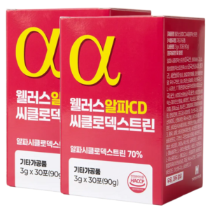 알파CD 알파시디 분말 식약청인증 HACCP 알파시클로덱스트린, 2개, 90g