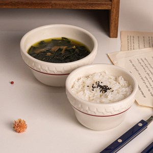 시라쿠스 쉐난고 카디날 레드 라인 레트로 공기 1P + 대접 1P, 1세트