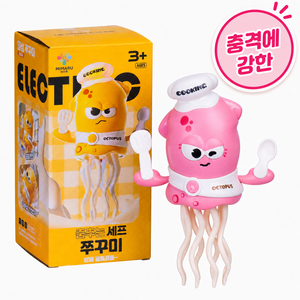 MIMARU 충격에강한 춤추는 문어 장난감 음악 LED 불빛 자동 움직임, 핑크, 1개