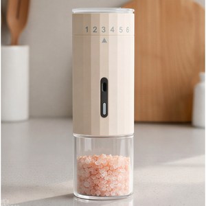 리안모어 전동 소금 후추그라인더 무선 자동 글라인더, 1개, 143ml