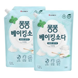 퐁퐁 베이킹소다 주방세제 깔끔한 민트향 리필형, 1.2L, 2개
